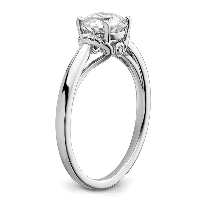 14k White Gold 120 Ct Lab Grown Diamond VSSI G 1 Ct center Round Solitaire Engagement Ring Goldia Rings