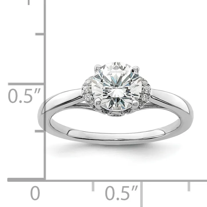 14k White Gold 120 Ct Lab Grown Diamond VSSI G 1 Ct center Round Solitaire Engagement Ring Goldia Rings
