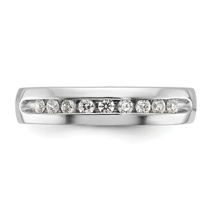14k White Gold 14 Ct Lab Grown Diamond VSSI G Nine Stone Polished Mens Ring Goldia Rings
