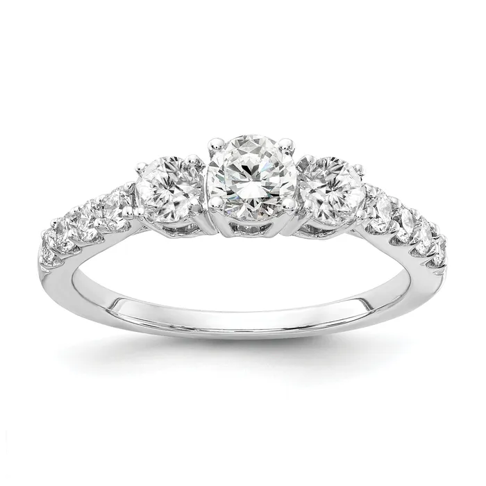 14k White Gold 1 Ct Lab Grown Diamond VSSI G 58 Ct Center Round Engagement Ring Goldia Rings