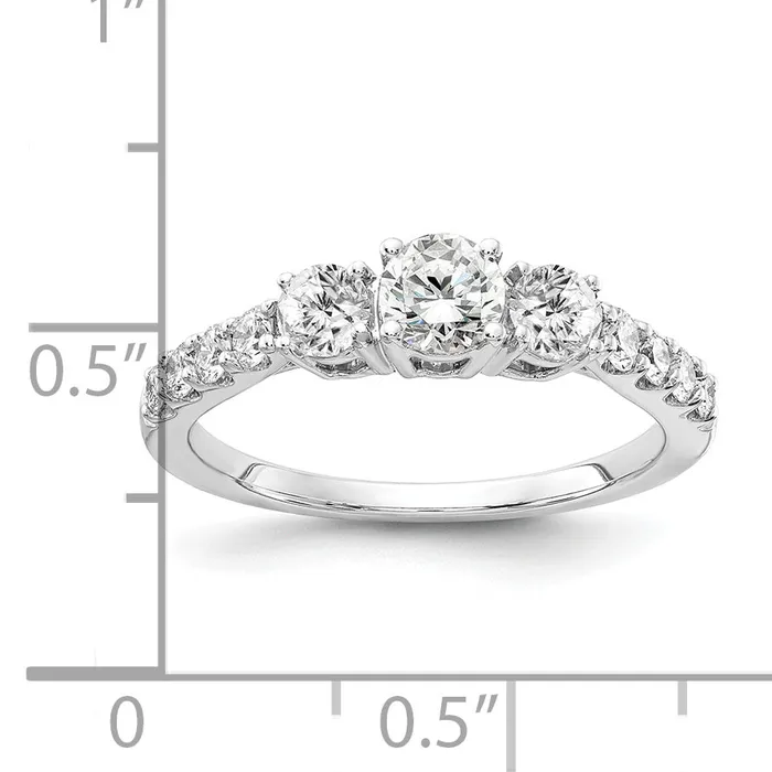 14k White Gold 1 Ct Lab Grown Diamond VSSI G 58 Ct Center Round Engagement Ring Goldia Rings