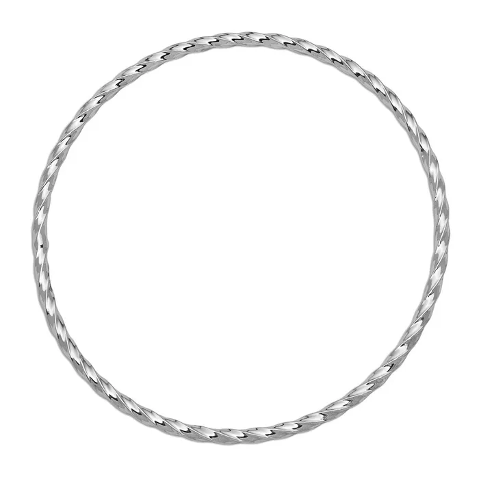 14k White Gold 250mm Twisted Slipon Bangle Goldia Earrings