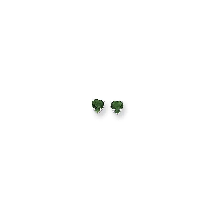 14k White Gold 5mm Heart Mount St Helens Earrings Goldia Earrings