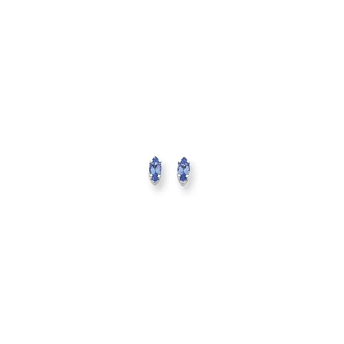 14k White Gold 6x3mm Marquise Tanzanite earring Goldia Earrings