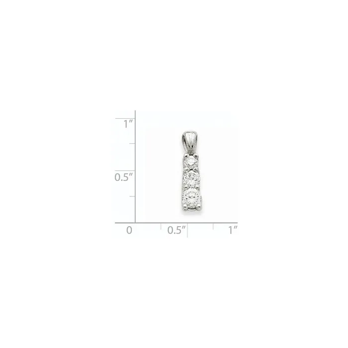 14k White Gold A Real Diamond three stone pendant Goldia Necklaces