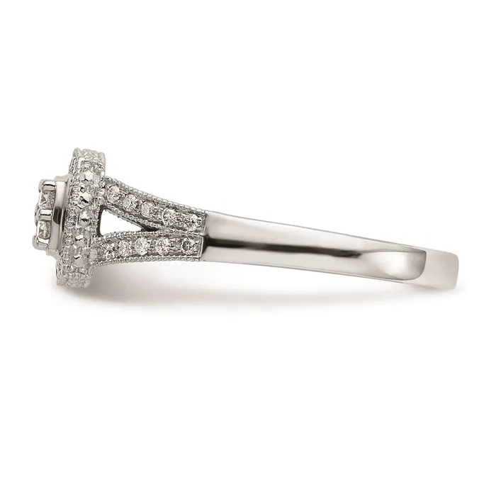 14K White Gold Complete Real Diamond Cluster Engagement Ring Goldiacom Rings