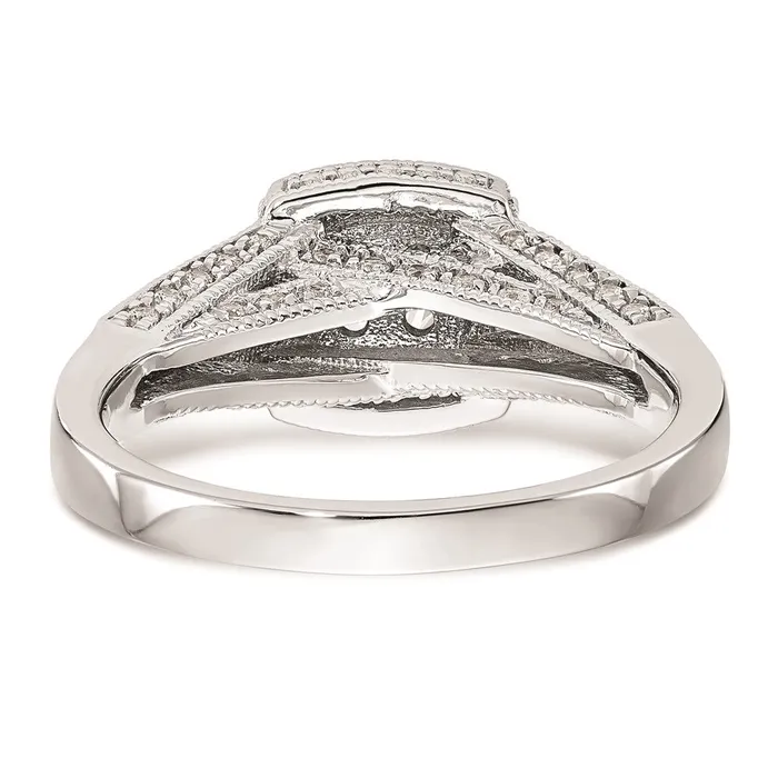 14K White Gold Complete Real Diamond Cluster Engagement Ring Goldiacom Rings