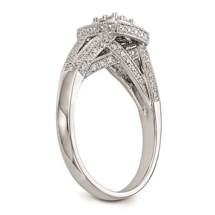 14K White Gold Complete Real Diamond Cluster Engagement Ring Goldiacom Rings