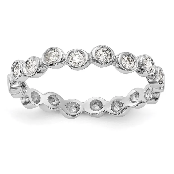 14k White Gold Diamond Band Goldia Rings