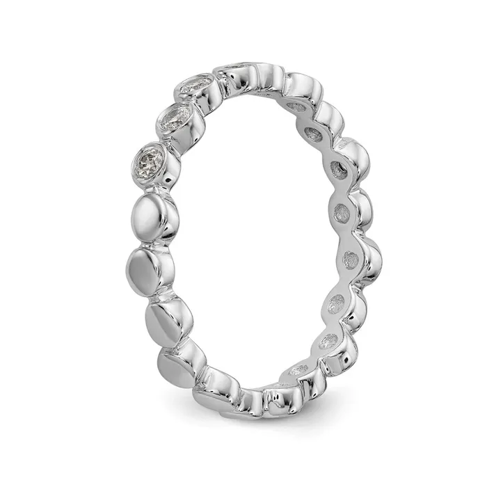 14k White Gold Diamond Band Goldia Rings
