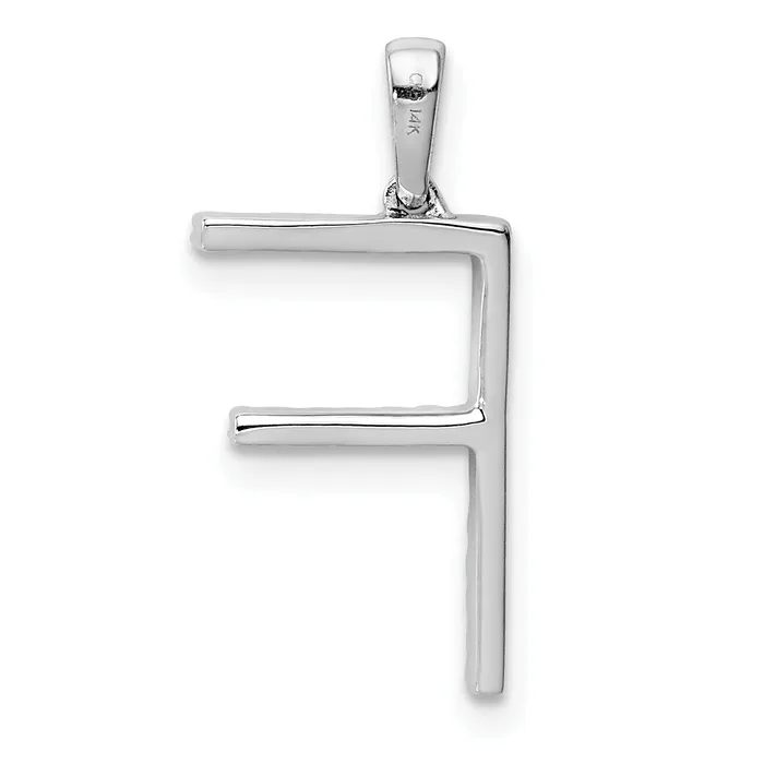 14k White Gold Diamond Initial F Pendant goldiaca Necklaces