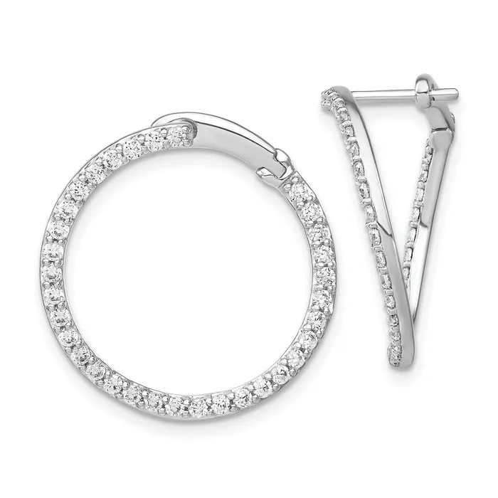 14K White Gold Lab Grown Diamond VSSI FGH Fancy Circle Twist Hoop Earri Goldia Earrings 14K White Gold Lab Grown Diamond VSSI FGH Fancy Circle Twist Hoop Earri Goldia Earrings