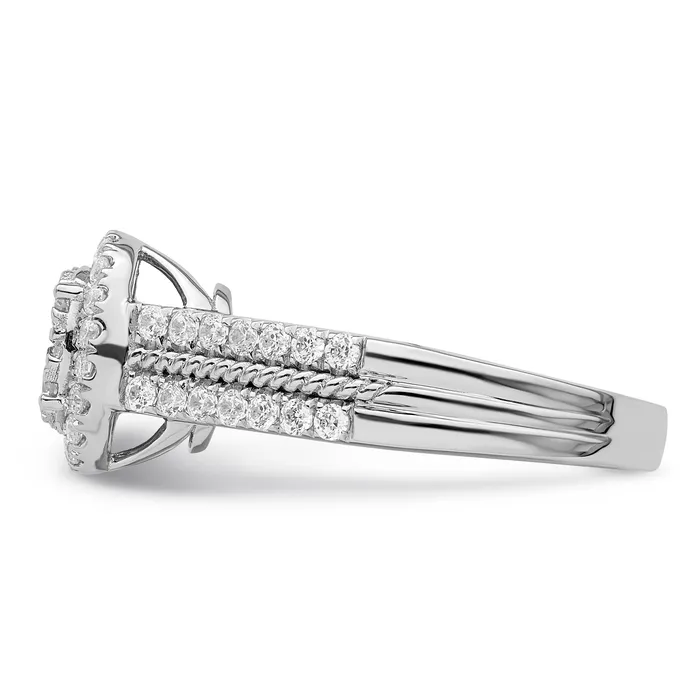 14K White Gold Lab Grown Diamond VSSI G Cluster Ring Goldia Rings