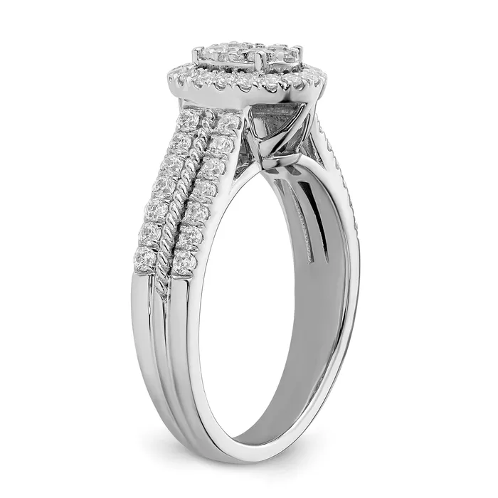 14K White Gold Lab Grown Diamond VSSI G Cluster Ring Goldia Rings