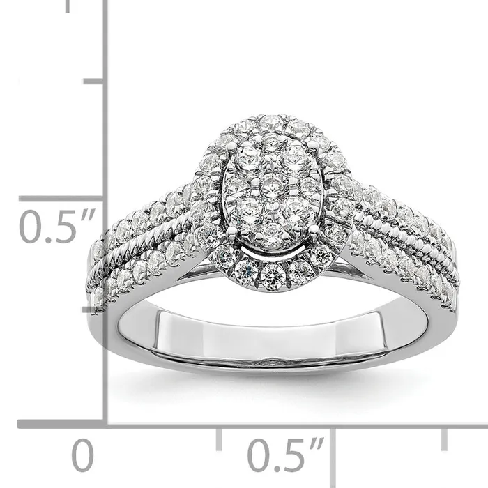 14K White Gold Lab Grown Diamond VSSI G Cluster Ring Goldia Rings