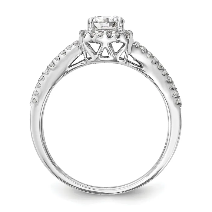 14K White Gold Lab Grown VSSI G Diamond Cushion Halo Engagement Ring Goldia Rings