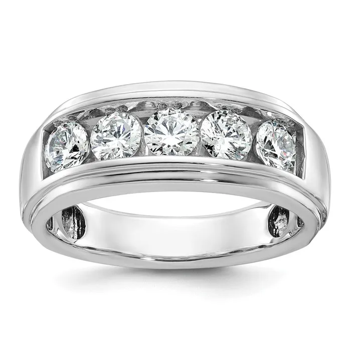14k White Gold Mens 15 carat Diamond Complete Ring Goldia Rings