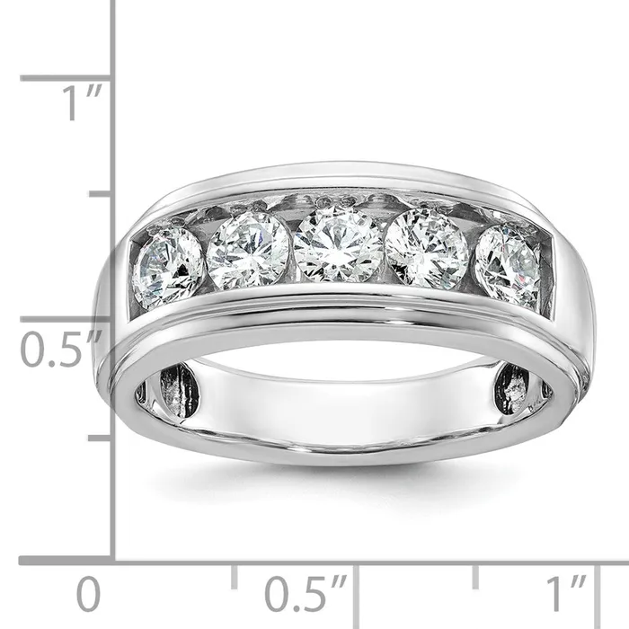 14k White Gold Mens 15 carat Diamond Complete Ring Goldia Rings