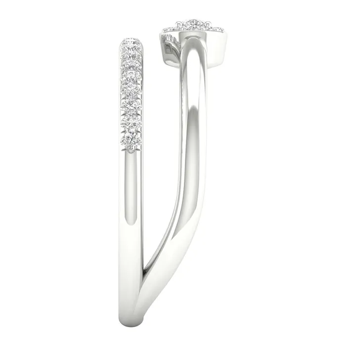 14k White Gold Pear Diamond Spiral Teardrop Band Ring 14 Cttw gndatlanta Rings