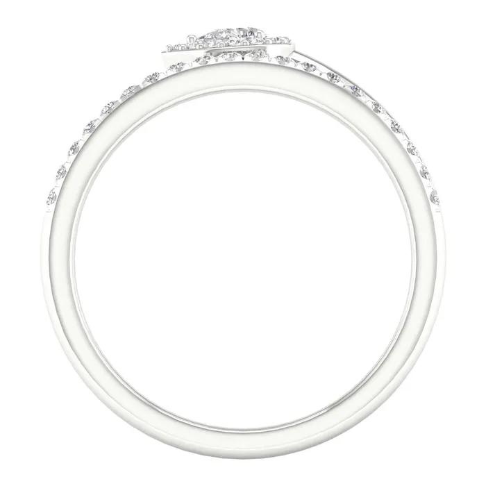 14k White Gold Pear Diamond Spiral Teardrop Band Ring 14 Cttw gndatlanta Rings