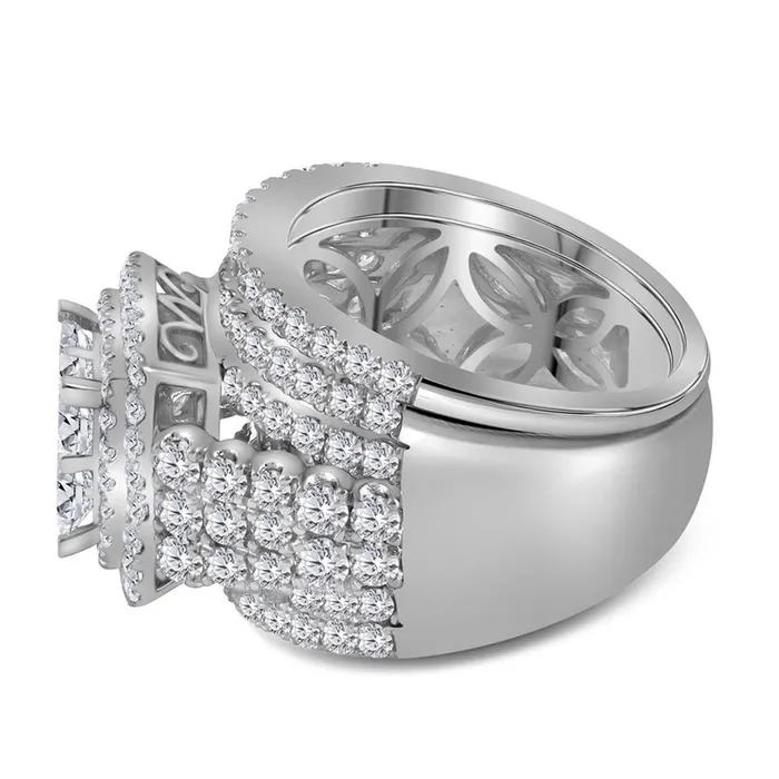 14k White Gold Princess Diamond Bridal Wedding Ring Set 334 Cttw gndatlanta Rings