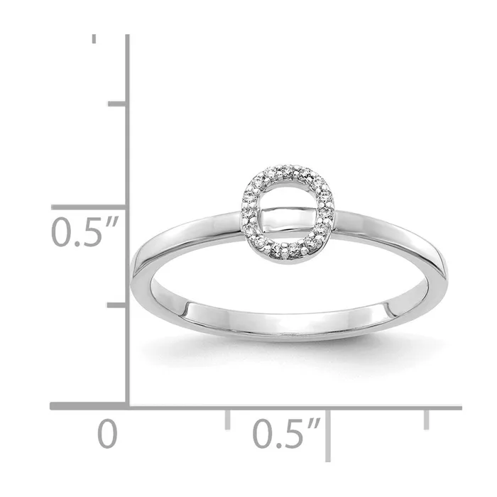 14k White Gold Real Diamond Initial O Ring Goldiacom Rings