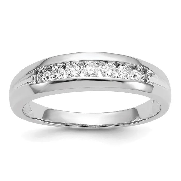 14k White Gold Real Diamond Mens Channel Ring Goldiacom Rings
