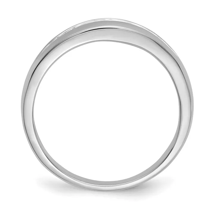 14k White Gold Real Diamond Mens Channel Ring Goldiacom Rings