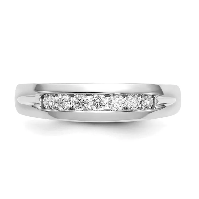 14k White Gold Real Diamond Mens Channel Ring Goldiacom Rings
