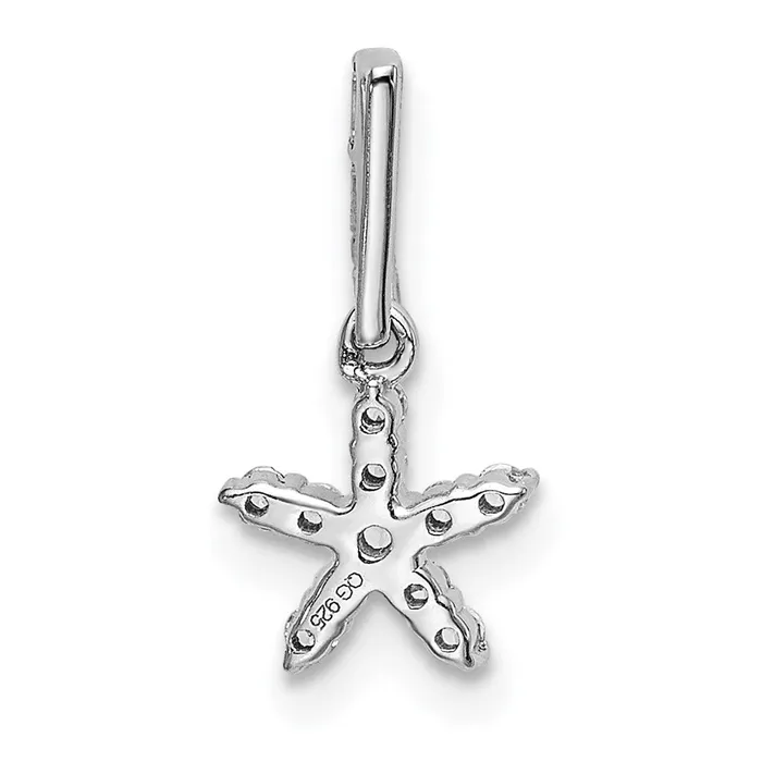 14k White Gold Real Diamond Star Pendant Goldia Necklaces