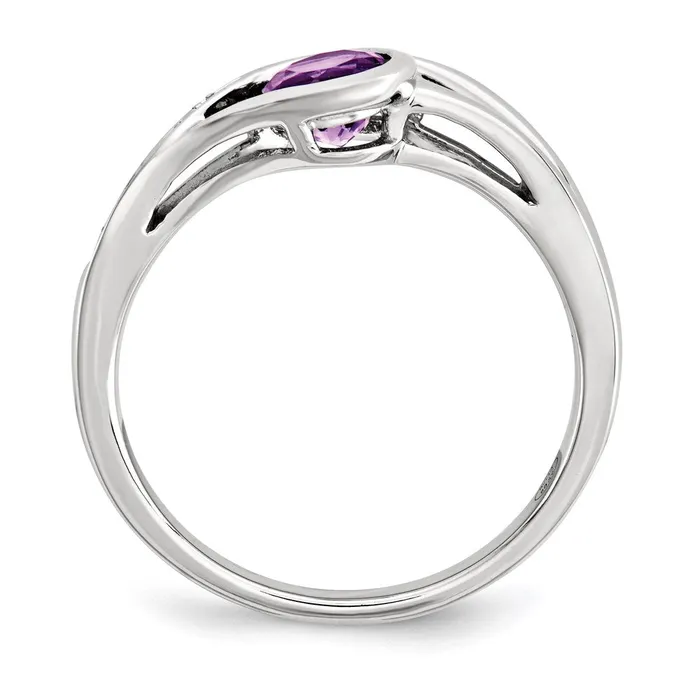 14K White Gold Real Diamond u0026 Amethyst Ring Goldia Rings