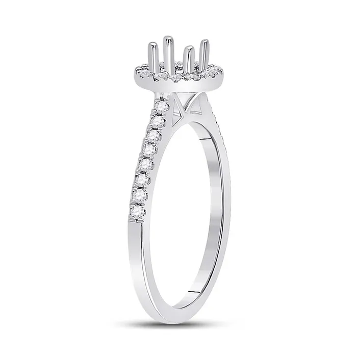 14k White Gold Round Diamond 12 Ct Rd Center Bridal SemiMount Ring 13 Ctw gndatlanta Rings