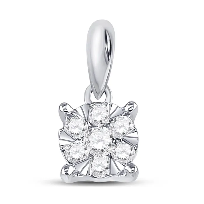 14k White Gold Round Diamond Fashion Cluster Pendant 14 Cttw gndatlanta Necklaces 14k White Gold Round Diamond Fashion Cluster Pendant 14 Cttw gndatlanta Necklaces