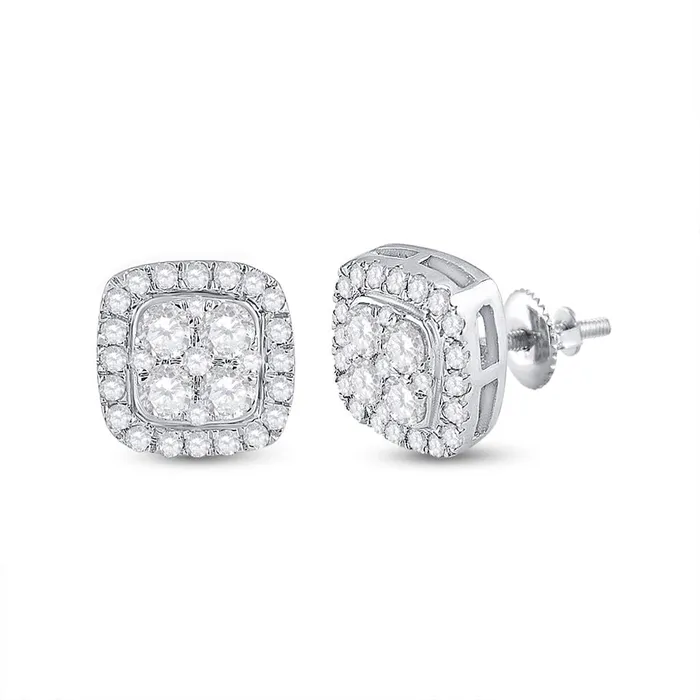 14k White Gold Round Diamond Square Earrings 34 Cttw gndatlanta Earrings 14k White Gold Round Diamond Square Earrings 34 Cttw gndatlanta Earrings