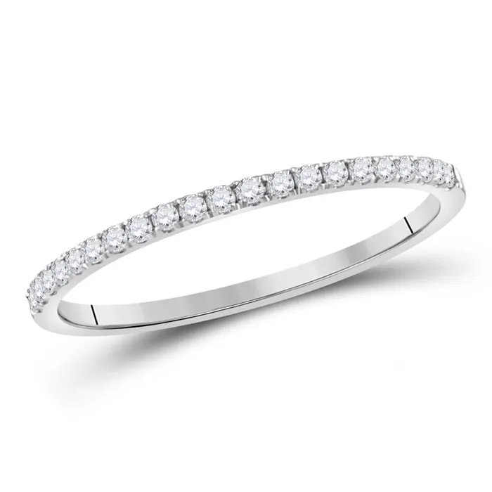 14k White Gold Round Diamond Stackable Band Ring 16 Cttw Size 5 gndatlanta Rings