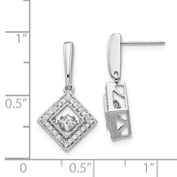 14k White Gold Vibrant Real Diamond Earrings Goldia Earrings