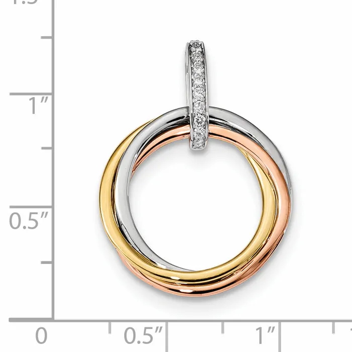 14k WhiteYellowith Rose Gold Diamond Pendant goldiaca Necklaces