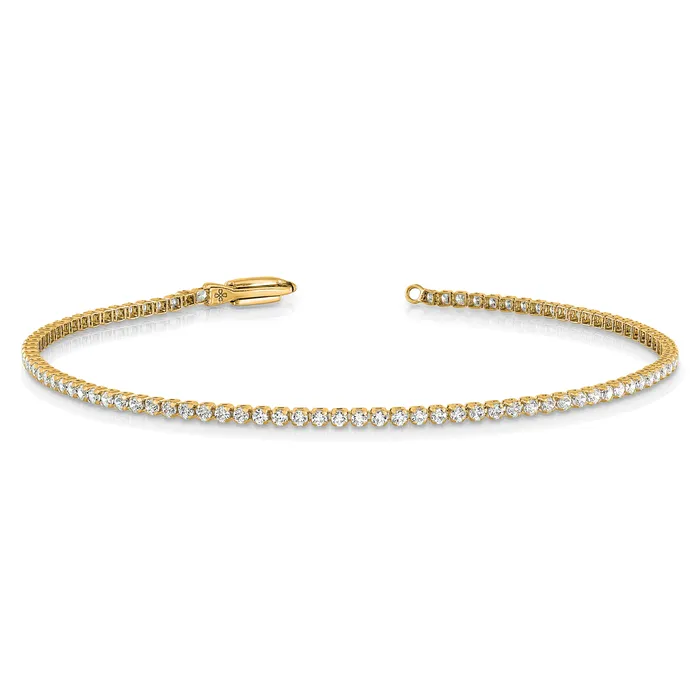 14k Yellow Gold 1 13 Ct Lab Grown Diamond VSSI G 7 inch Tennis Bracelet Goldia Bracelets