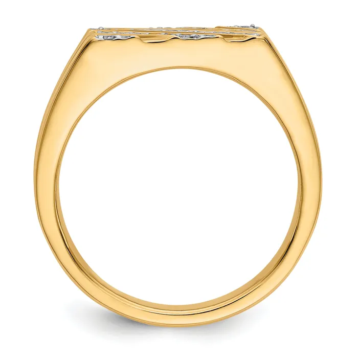 14k Yellow Gold 14 Ct Lab Grown Diamond VSSI G Mens Ring Goldia Rings