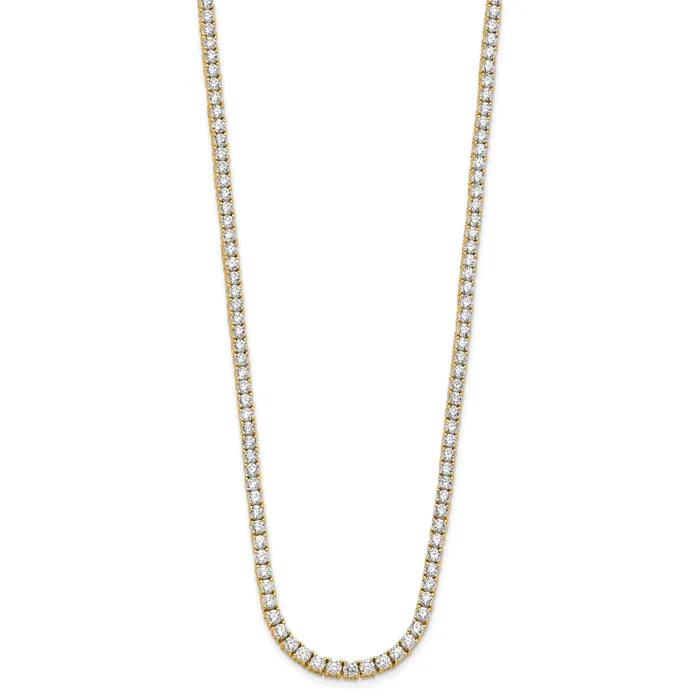 14k Yellow Gold 14ky Lab Grown Diamond VSSI G Tennis Necklace Goldia Necklaces