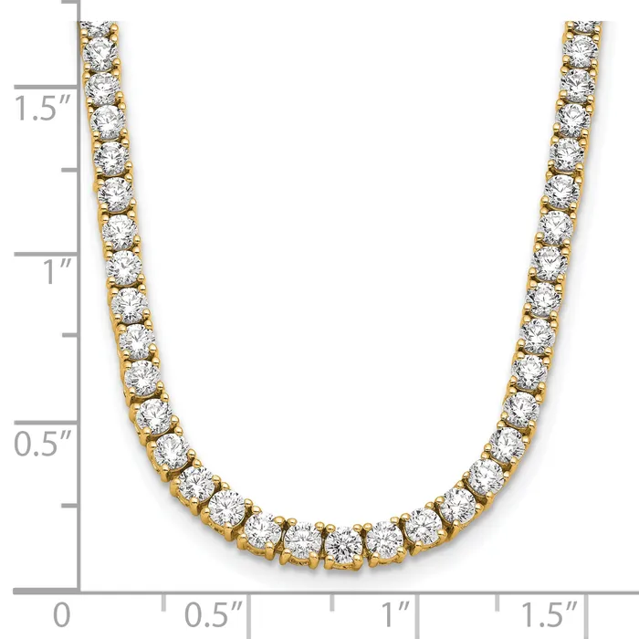 14k Yellow Gold 14ky Lab Grown Diamond VSSI G Tennis Necklace Goldia Necklaces