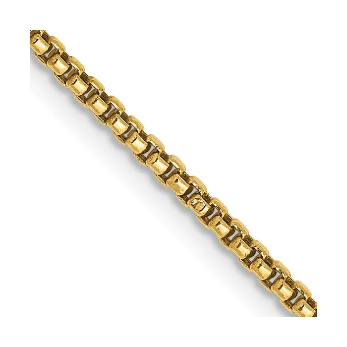 14K Yellow Gold 16 inch 15mm SemiSolid Round Box with Lobster Clasp Chain Necklace MDS Necklaces