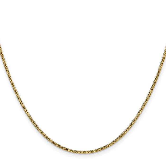 14K Yellow Gold 16 inch 15mm SemiSolid Round Box with Lobster Clasp Chain Necklace MDS Necklaces 14K Yellow Gold 16 inch 15mm SemiSolid Round Box with Lobster Clasp Chain Necklace MDS Necklaces
