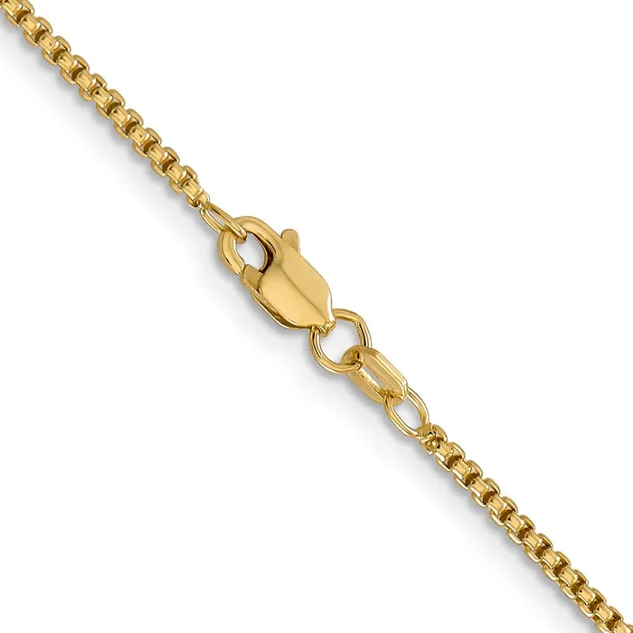 14K Yellow Gold 16 inch 15mm SemiSolid Round Box with Lobster Clasp Chain Necklace MDS Necklaces 14K Yellow Gold 16 inch 15mm SemiSolid Round Box with Lobster Clasp Chain Necklace MDS Necklaces