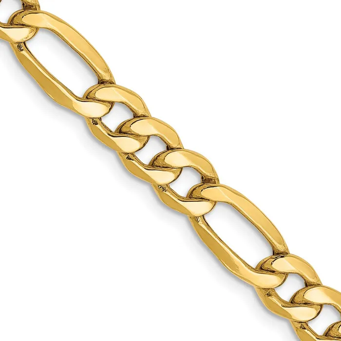 14K Yellow Gold 22 inch 625mm SemiSolid Figaro with Lobster Clasp Chain Necklace MDS Necklaces 14K Yellow Gold 22 inch 625mm SemiSolid Figaro with Lobster Clasp Chain Necklace MDS Necklaces