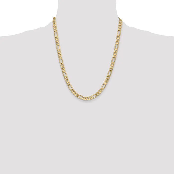 14K Yellow Gold 22 inch 625mm SemiSolid Figaro with Lobster Clasp Chain Necklace MDS Necklaces 14K Yellow Gold 22 inch 625mm SemiSolid Figaro with Lobster Clasp Chain Necklace MDS Necklaces