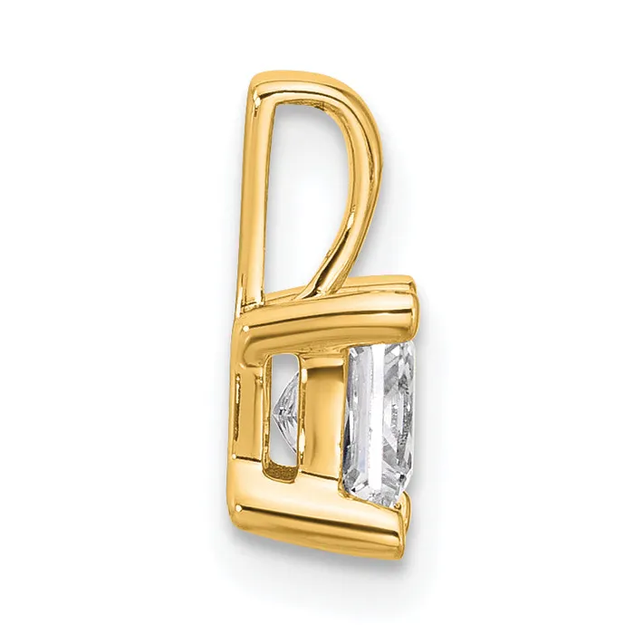 14k Yellow Gold 34 Ct Lab Grown Diamond VSSI G Princess Four Prong Pendant Goldia Necklaces