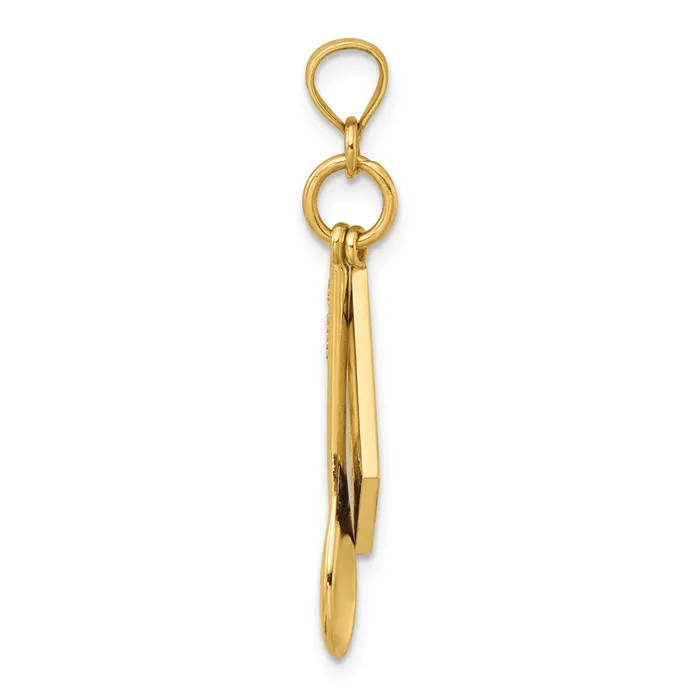 14k Yellow Gold 3D Cook Book W Black Enamel and Spoon Charm Goldia Charm Necklaces