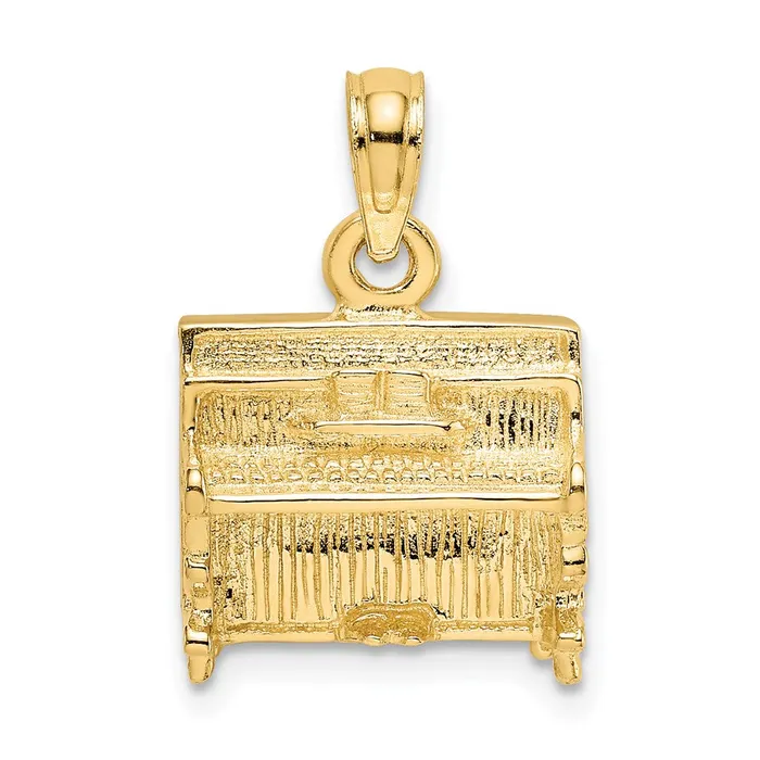 14k Yellow Gold 3D Upright Piano Charm Goldia Charm Necklaces
