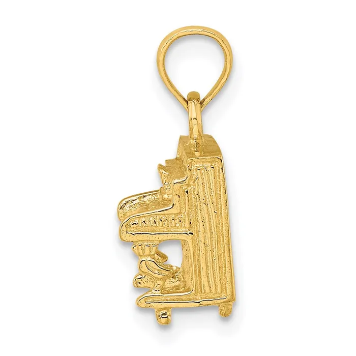 14k Yellow Gold 3D Upright Piano Charm Goldia Charm Necklaces